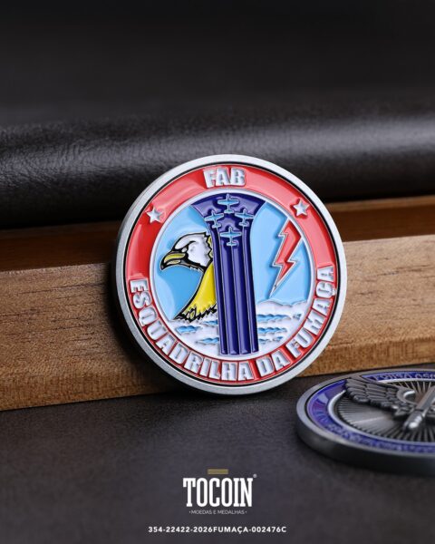 Moeda militar personalizada – challenge coin – 354-22422-2026FUMAÇA-002476C