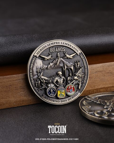 Moeda militar personalizada – challenge coin – 355-21843-PELOMOTO60ANOS-CG1148C