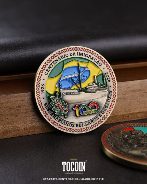 Moeda corporativa personalizada (challenge coin) – presente para funcionários e empresas – 357-21890-CENTENARIOBULGARO-CG1151C