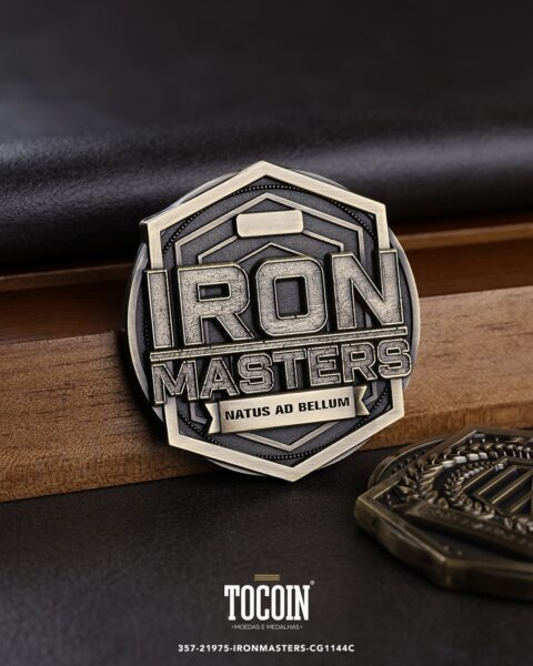 Moeda corporativa personalizada (challenge coin) – presente para funcionários e empresas – 357-21975-IRONMASTERS-CG1144C