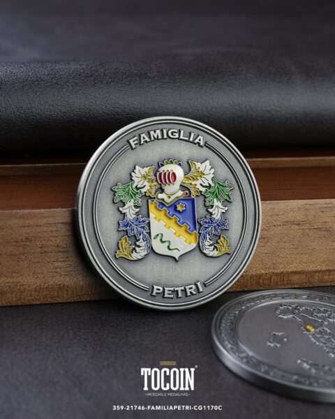 Moeda corporativa personalizada (challenge coin) – presente para funcionários e empresas – 359-21746-FAMILIAPETRI-CG1170C
