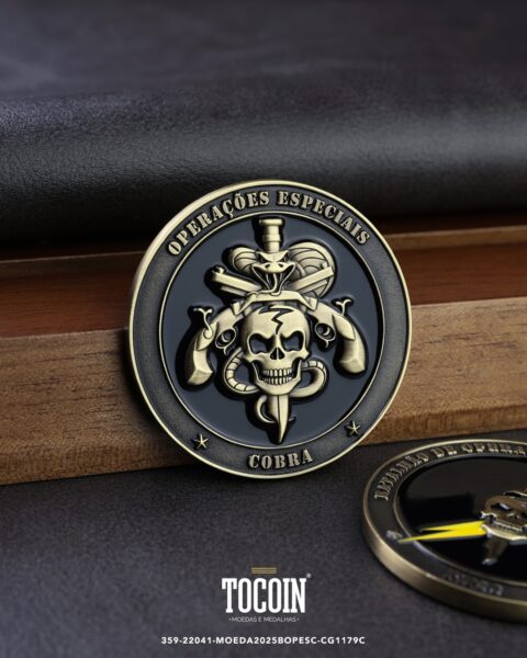 Moeda militar personalizada – challenge coin – 359-22041-MOEDA2025BOPESC-CG1179C