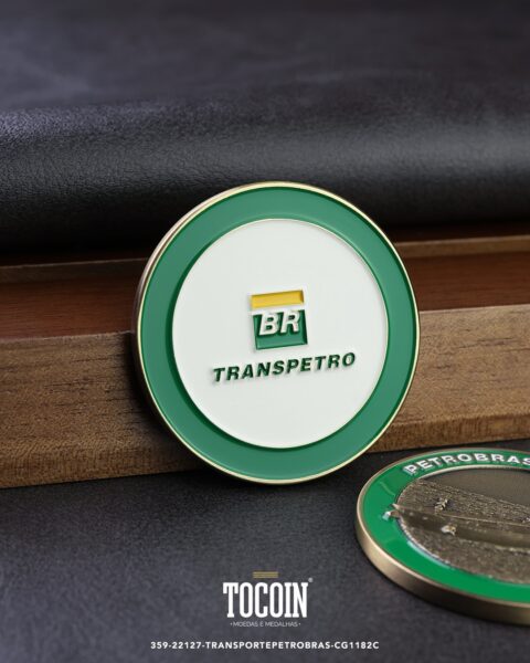 Moeda corporativa personalizada (challenge coin) – presente para funcionários e empresas – 359-22127-TRANSPORTEPETROBRAS-CG1182C