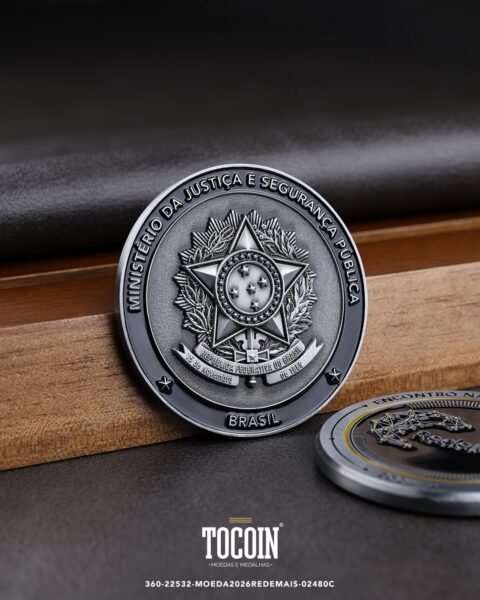 Moeda corporativa personalizada (challenge coin) – presente para funcionários e empresas – 360-22532-MOEDA2026REDEMAIS-02480C