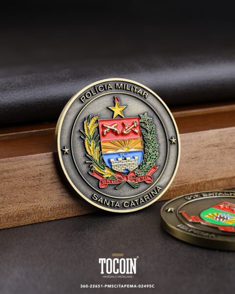 Moeda militar personalizada – challenge coin – 360-22651-PMSCITAPEMA-02495C