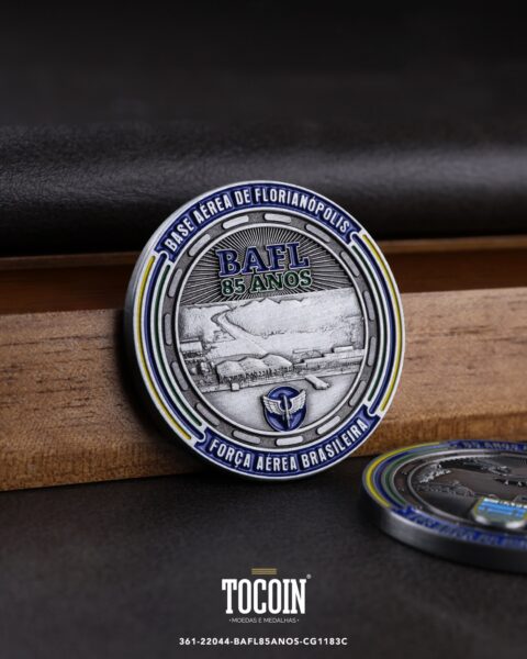 Moeda militar personalizada – challenge coin – 361-22044-BAFL85ANOS-CG1183C