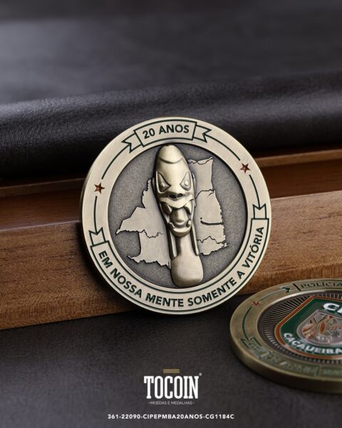 Moeda militar personalizada – challenge coin – 361-22090-CIPEPMBA20ANOS-CG1184C
