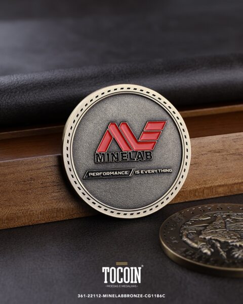 Moeda corporativa personalizada (challenge coin) – presente para funcionários e empresas – 361-22112-MINELABBRONZE-CG1186C