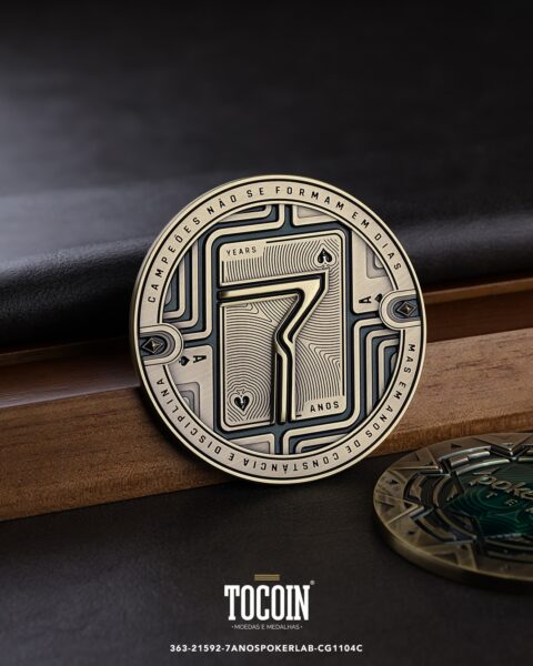 Moeda corporativa personalizada (challenge coin) – presente para funcionários e empresas – 363-21592-7ANOSPOKERLAB-CG1104C