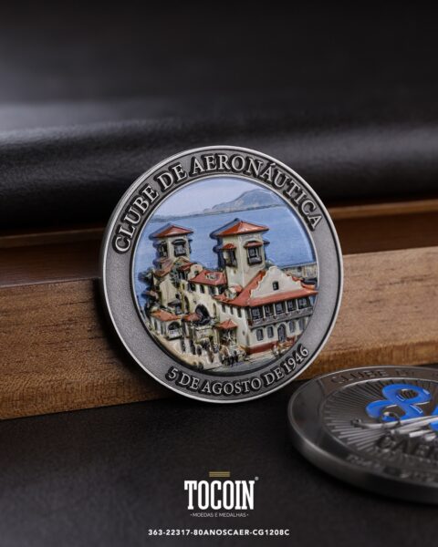 Moeda corporativa personalizada (challenge coin) – presente para funcionários e empresas – 363-22317-80ANOSCAER-CG1208C