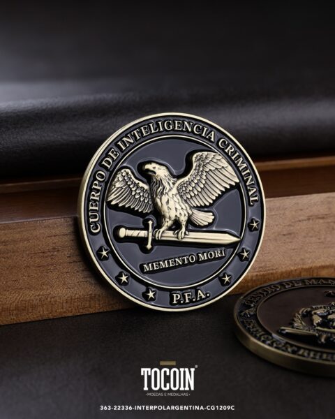 Moeda militar personalizada – challenge coin – 363-22336-INTERPOLARGENTINA-CG1209C
