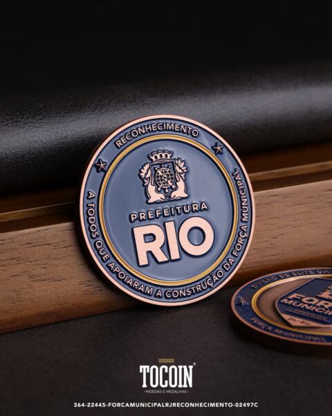 Moeda militar personalizada – challenge coin – 364-22445-FORCAMUNICIPALRJRECONHECIMENTO-02497C