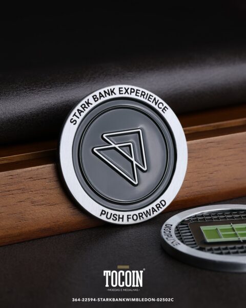 Moeda corporativa personalizada (challenge coin) – presente para funcionários e empresas – 364-22594-STARKBANKWIMBLEDON-02502C