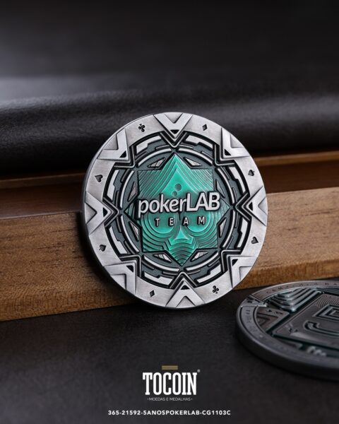 Moeda corporativa personalizada (challenge coin) – presente para funcionários e empresas – 365-21592-5ANOSPOKERLAB-CG1103C