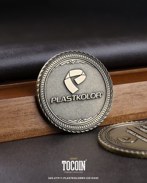 Moeda corporativa personalizada (challenge coin) – presente para funcionários e empresas – 365-21911-PLASTKOLORBV-CG1243C