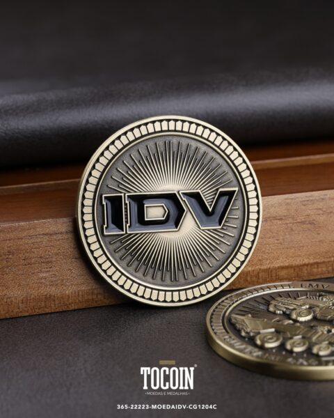 Moeda corporativa personalizada (challenge coin) – presente para funcionários e empresas – 365-22223-MOEDAIDV-CG1204C