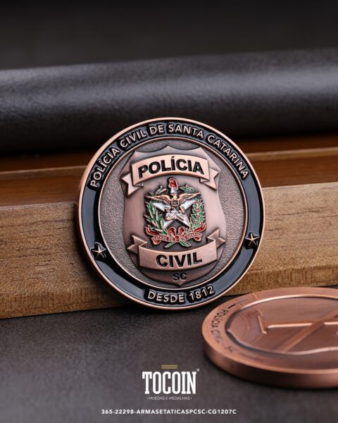 Moeda militar personalizada – challenge coin – 365-22298-ARMASETATICASPCSC-CG1207C