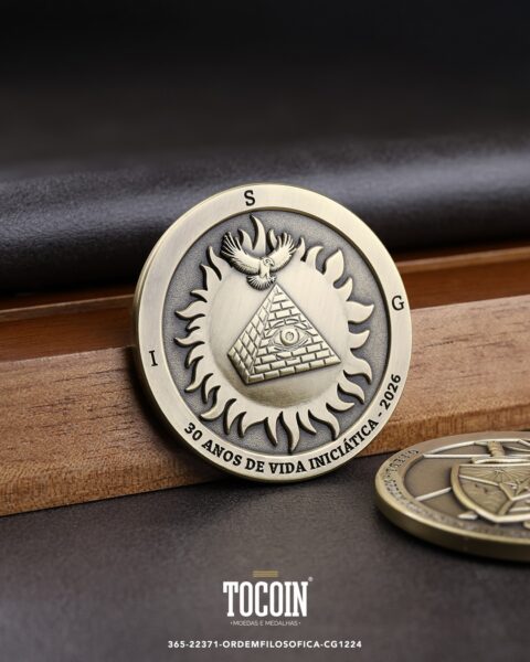 Moeda corporativa personalizada (challenge coin) – presente para funcionários e empresas – 365-22371-ORDEMFILOSOFICA-CG1224