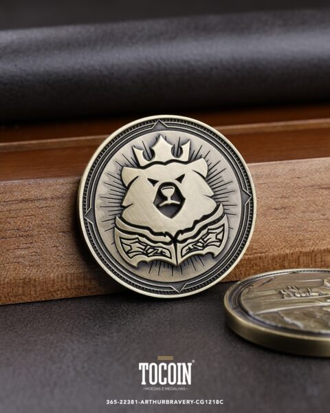 Moeda corporativa personalizada (challenge coin) – presente para funcionários e empresas – 365-22381-ARTHURBRAVERY-CG1218C