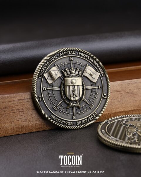 Moeda militar personalizada – challenge coin – 365-22395-ADIDANCIANAVALARGENTINA-CG1225C