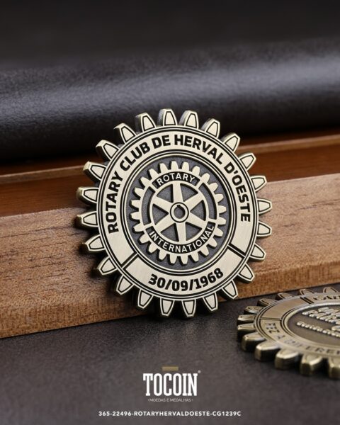 Moeda corporativa personalizada (challenge coin) – presente para funcionários e empresas – 365-22496-ROTARYHERVALDOESTE-CG1239C
