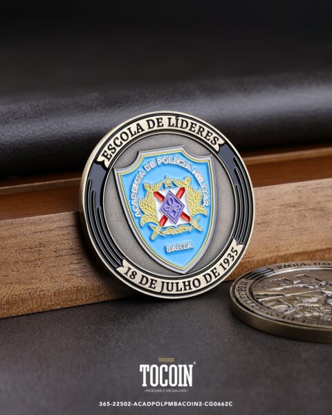 Moeda militar personalizada – challenge coin – 365-22502-ACADPOLPMBACOIN2-CG0662C