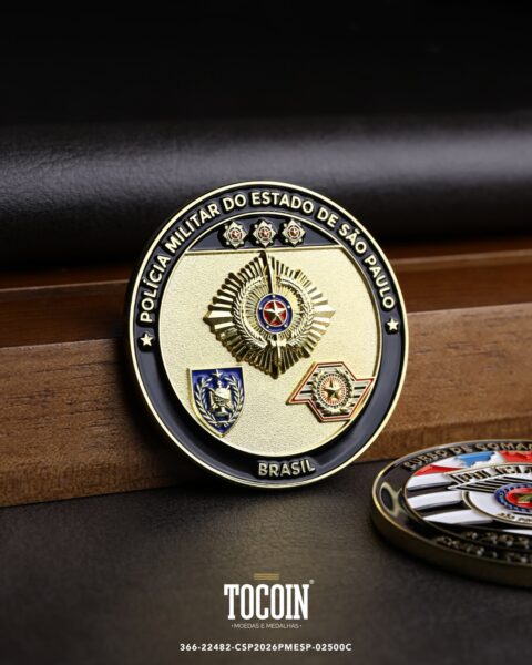 Moeda militar personalizada – challenge coin – 366-22482-CSP2026PMESP-02500C