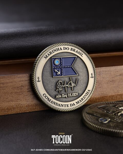 Moeda militar personalizada – challenge coin – 367-22485-COMANDANTEMARINHAMENOR-CG1236C