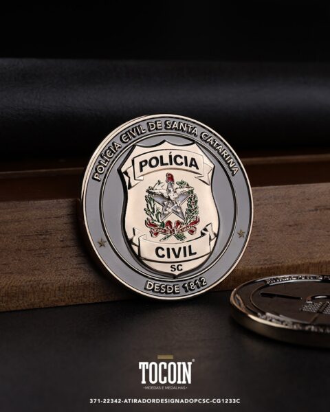 Moeda militar personalizada – challenge coin – 371-22342-ATIRADORDESIGNADOPCSC-CG1233C