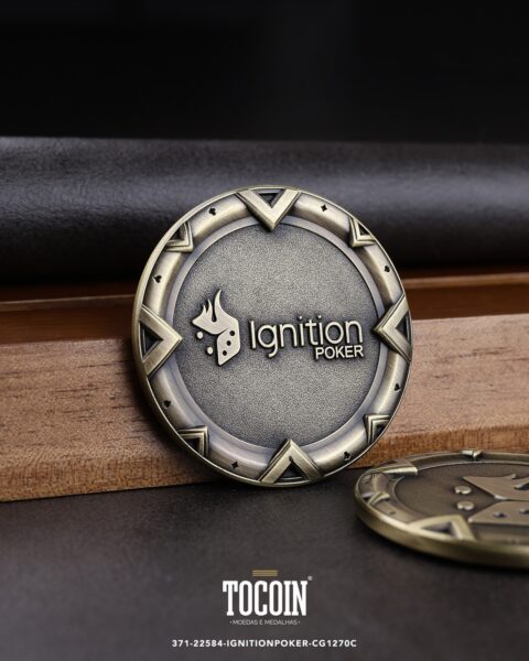 Moeda corporativa personalizada (challenge coin) – presente para funcionários e empresas – 371-22584-IGNITIONPOKER-CG1270C