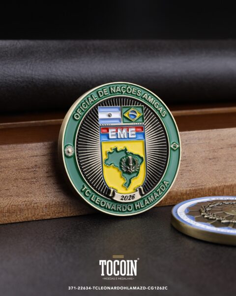 Moeda militar personalizada – challenge coin – 371-22634-TCLEONARDOHLAMAZD-CG1262C