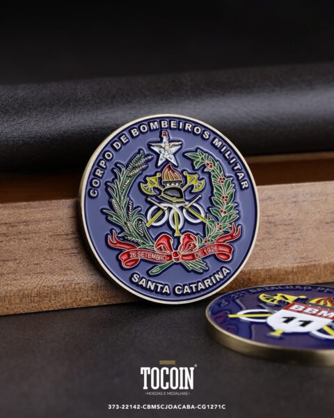 Moeda militar personalizada – challenge coin – 373-22142-CBMSCJOACABA-CG1271C