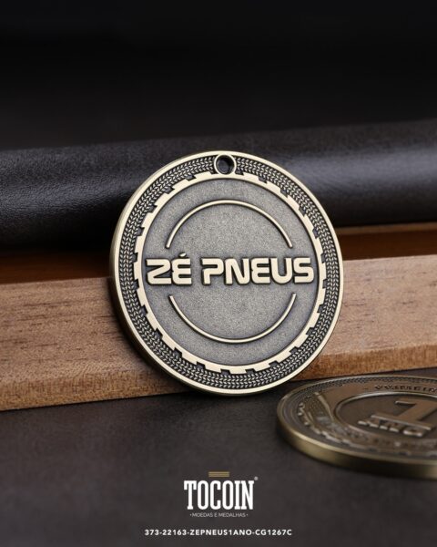 Moeda corporativa personalizada (challenge coin) – presente para funcionários e empresas – 373-22163-ZEPNEUS1ANO-CG1267C