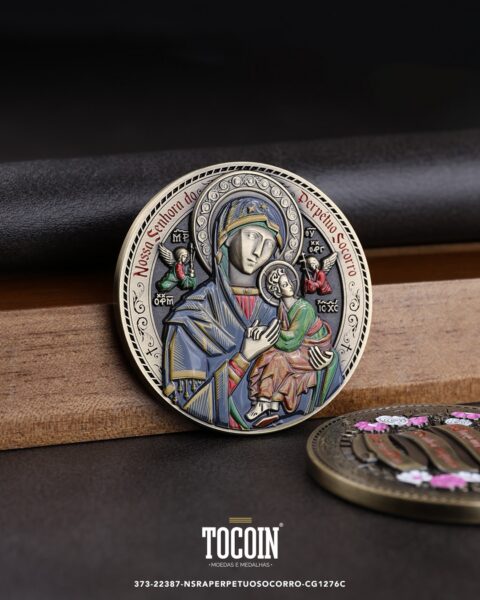 Moeda corporativa personalizada (challenge coin) – presente para funcionários e empresas – 373-22387-NSRAPERPETUOSOCORRO-CG1276C