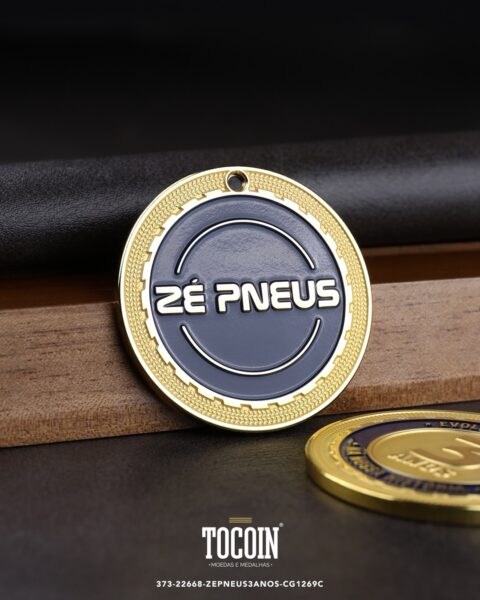 Moeda corporativa personalizada (challenge coin) – presente para funcionários e empresas – 373-22668-ZEPNEUS3ANOS-CG1269C