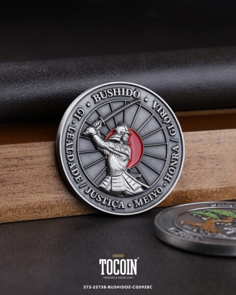 Moeda corporativa personalizada (challenge coin) – presente para funcionários e empresas – 373-22738-BUSHIDO2-CG0928C