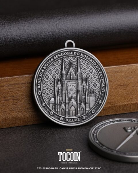 Moeda corporativa personalizada (challenge coin) – presente para funcionários e empresas – 375-22400-BASILICANSRAROSARIONEW-CG1274C