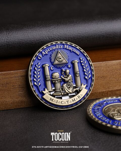 Moeda corporativa personalizada (challenge coin) – presente para funcionários e empresas – 375-22519-ARTIGOSMACONICOSVITRIOL-CG1280C