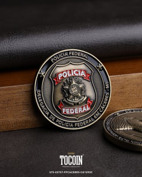 Moeda militar personalizada – challenge coin – 375-22757-PFCACERES-CG1293C