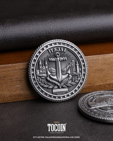 Moeda corporativa personalizada (challenge coin) – presente para funcionários e empresas – 377-22798-ITAJAIPEQUENAPATRIA-CG1320C