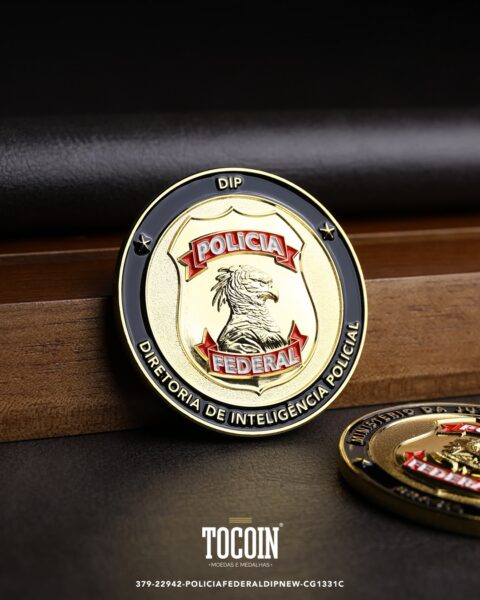 Moeda militar personalizada – challenge coin – 379-22942-POLICIAFEDERALDIPNEW-CG1331C
