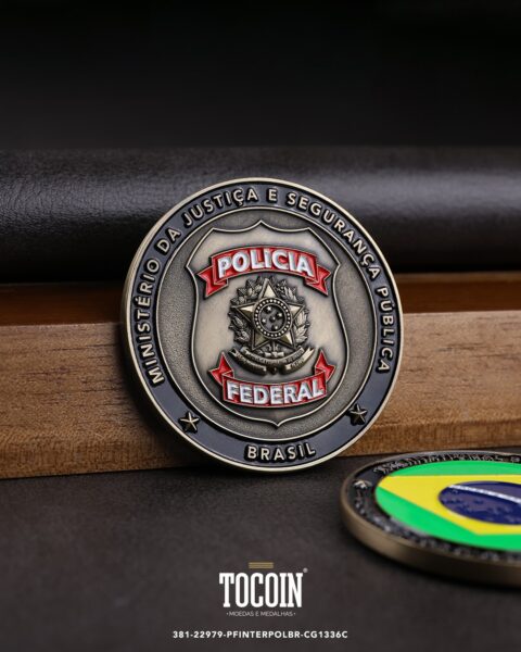 Moeda militar personalizada – challenge coin – 381-22979-PFINTERPOLBR-CG1336C