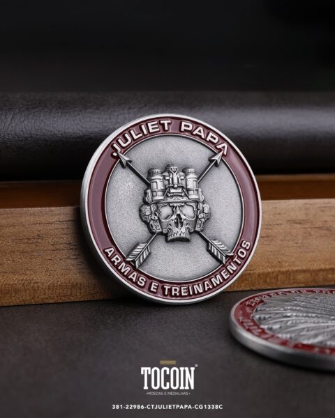 Moeda corporativa personalizada (challenge coin) – presente para funcionários e empresas – 381-22986-CTJULIETPAPA-CG1338C