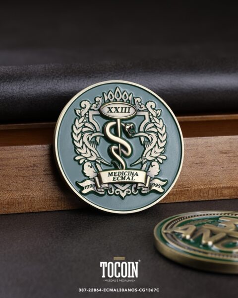 Moeda corporativa personalizada (challenge coin) – presente para funcionários e empresas – 387-22864-ECMAL30ANOS-CG1367C