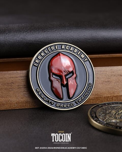 Moeda corporativa personalizada (challenge coin) – presente para funcionários e empresas – 387-23254-2026IRONSIDEACADEMY-CG1385C