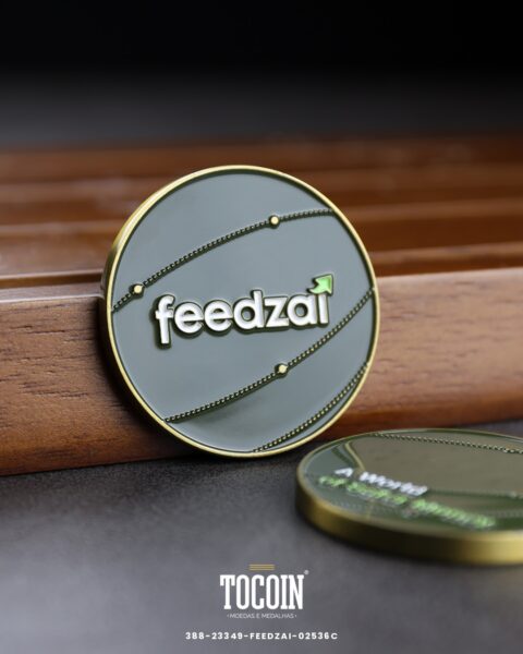 Moeda corporativa personalizada (challenge coin) – presente para funcionários e empresas – 388-23349-FEEDZAI-02536C