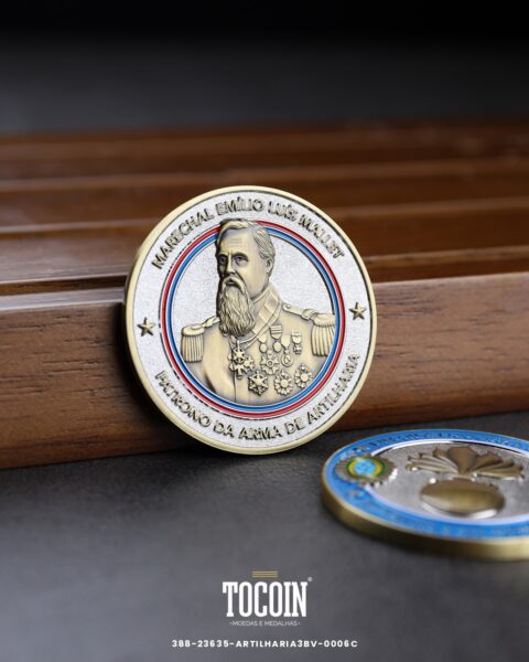 Moeda militar personalizada – challenge coin – 388-23635-ARTILHARIA3BV-0006C