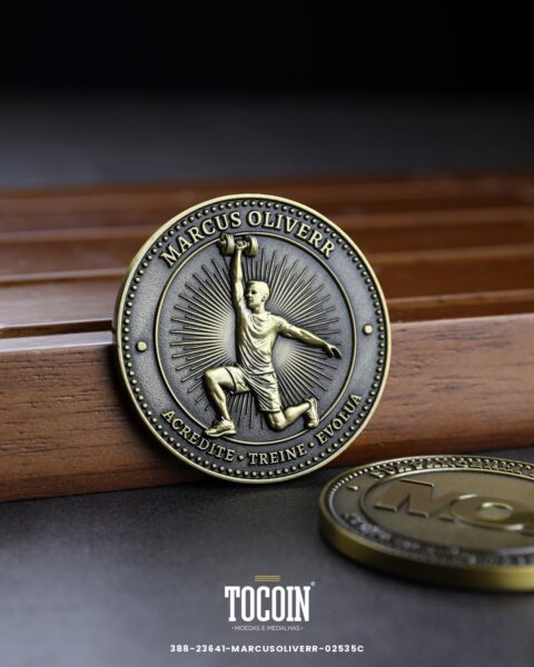 Moeda corporativa personalizada (challenge coin) – presente para funcionários e empresas – 388-23641-MARCUSOLIVERR-02535C