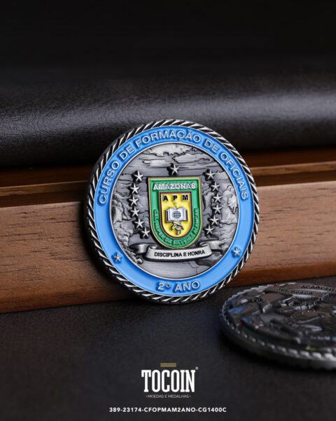 Moeda militar personalizada – challenge coin – 389-23174-CFOPMAM2ANO-CG1400C