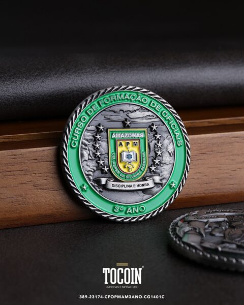 Moeda militar personalizada – challenge coin – 389-23174-CFOPMAM3ANO-CG1401C